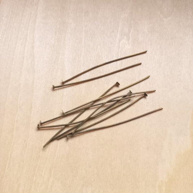 Antique Bronze Flat Head Pins 50x0.75~0.8mm per 10pc