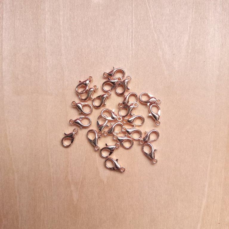 Rose Gold Lobster Claw Clasps 10x6mm 10pc