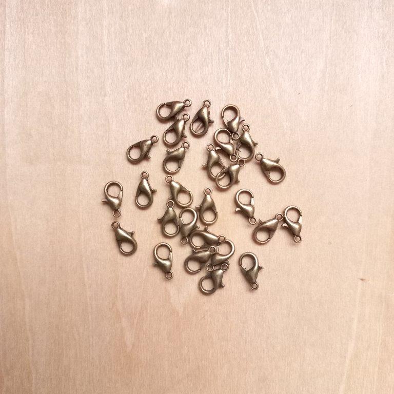 Antique Bronze Lobster Claw Clasps 10x6mm 10pc