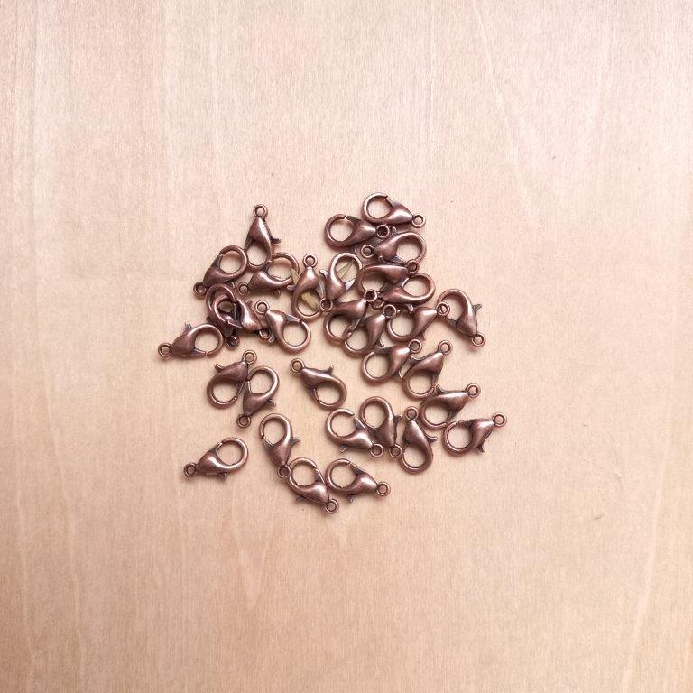 Red Copper Lobster Claw Clasps 10x6mm 10pc