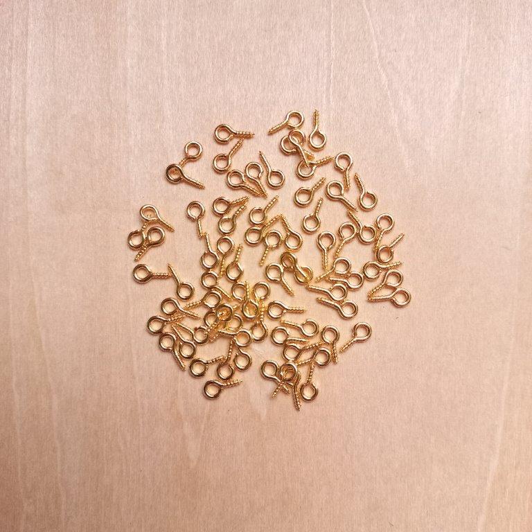 Golden Eye Pin Peg Bails 8x4x1mm per 100pc