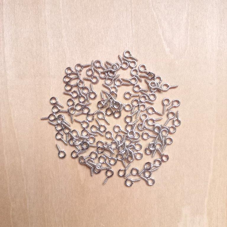 Platinum Eye Pin Peg Bails 8x4x1mm per 100pc