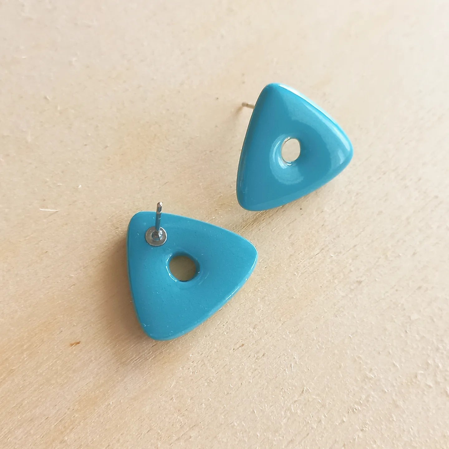 Turquoise Triangle Stud Earrings