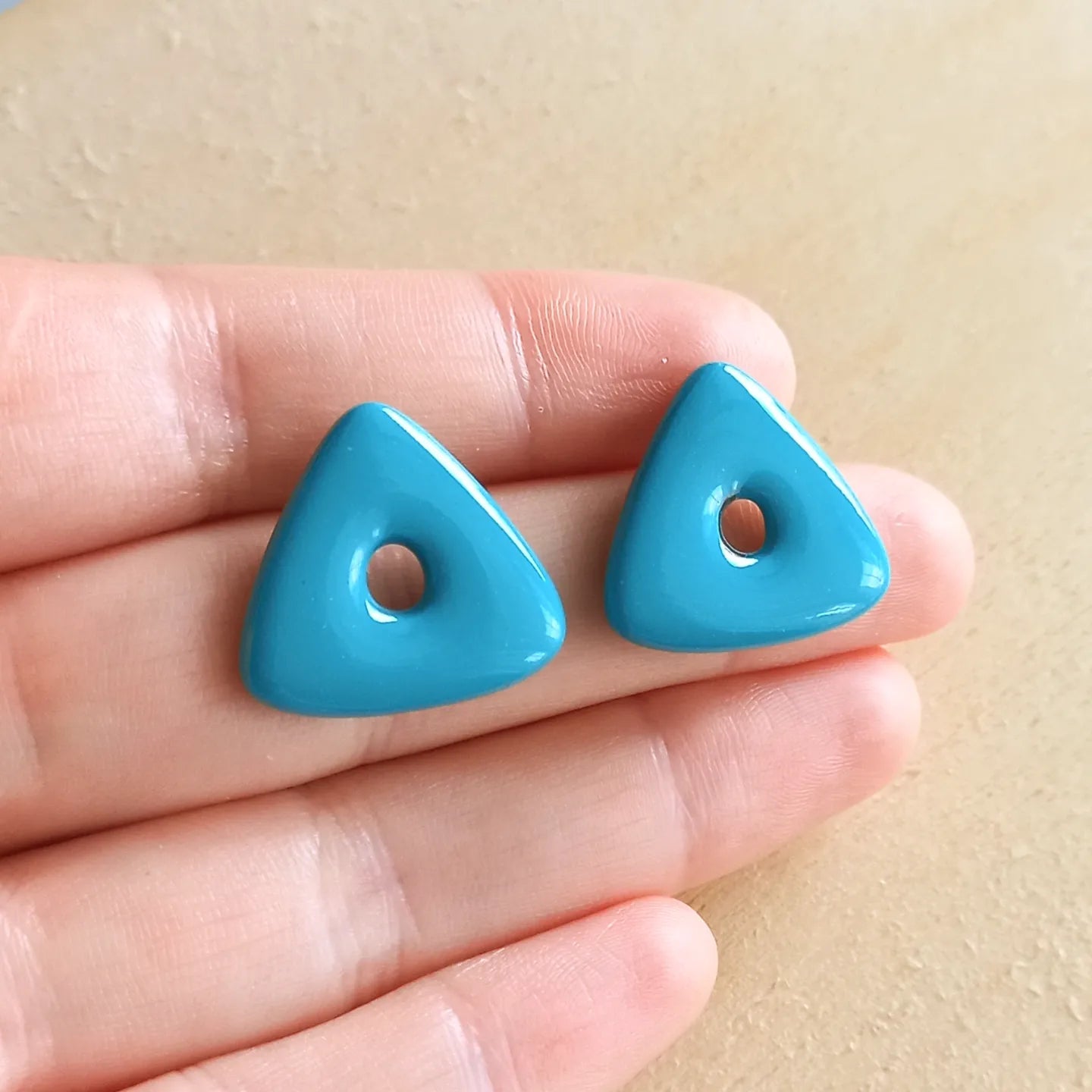 Turquoise Triangle Stud Earrings