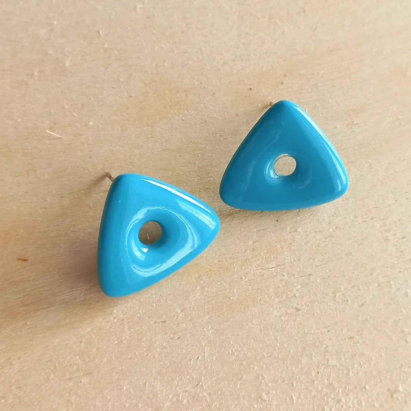 Turquoise Triangle Stud Earrings