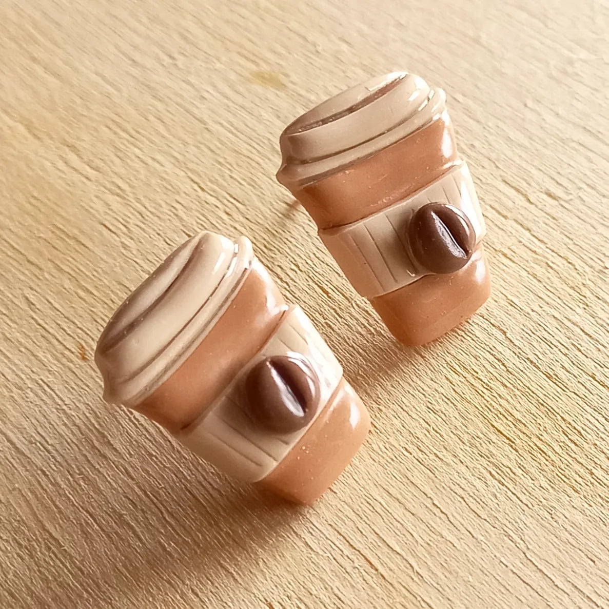 Coffee stud earrings