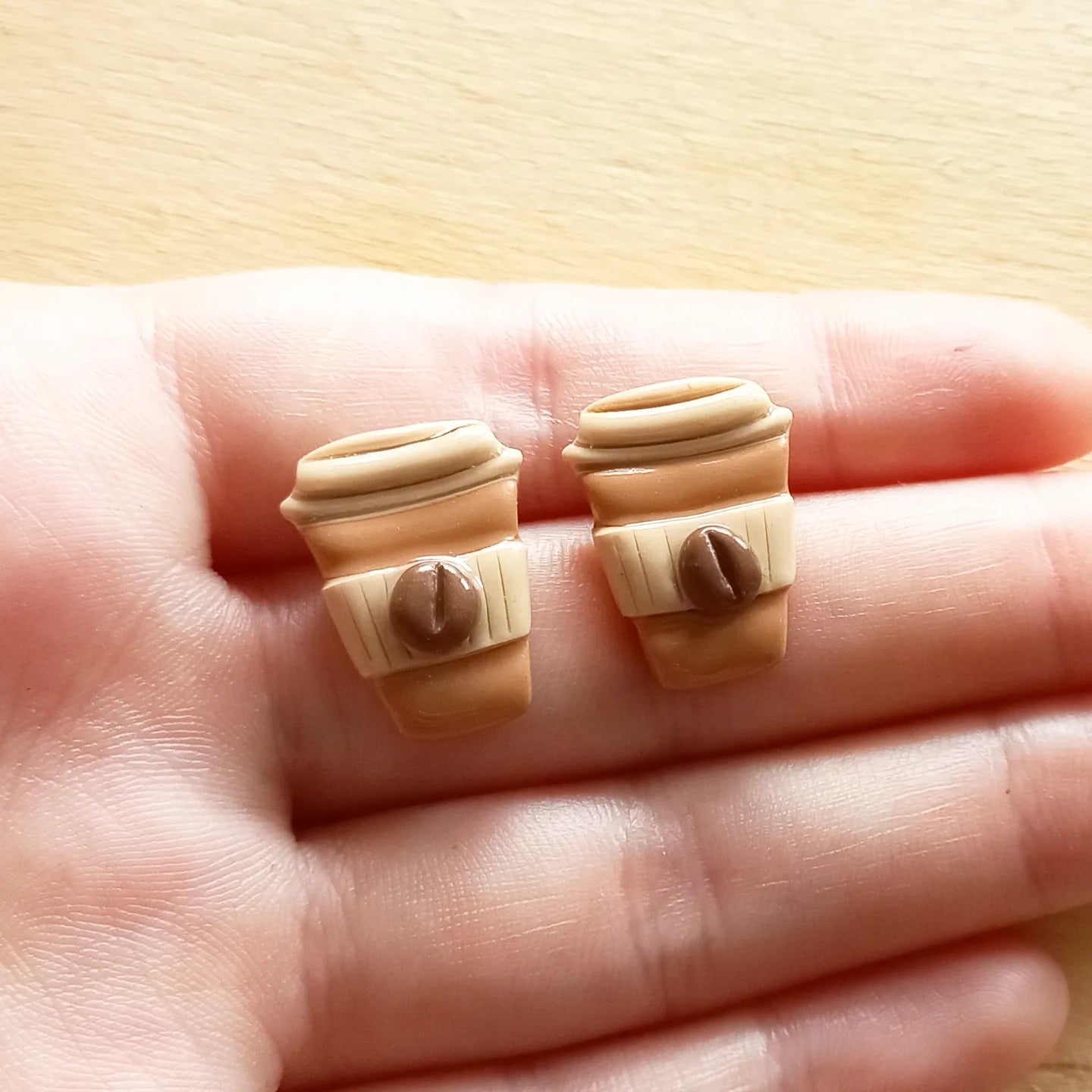 Coffee stud earrings