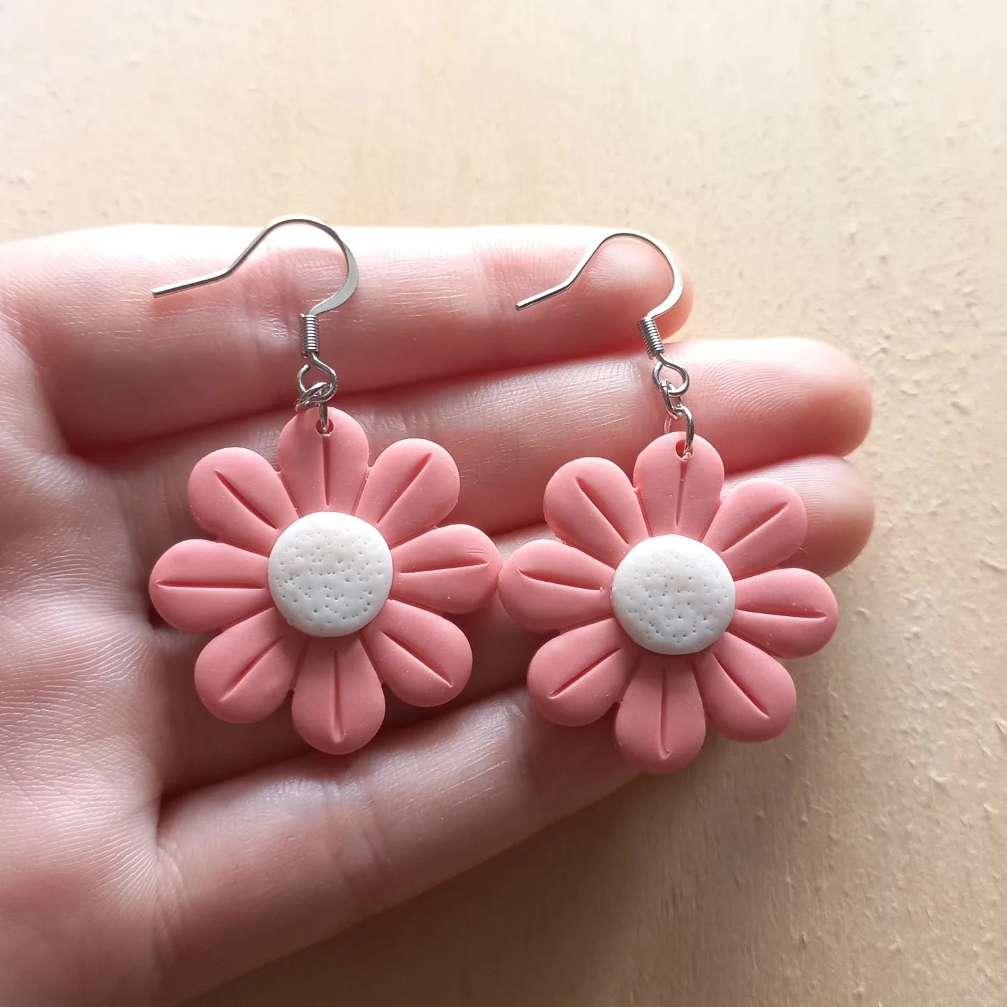 Pink Daisy Earrings