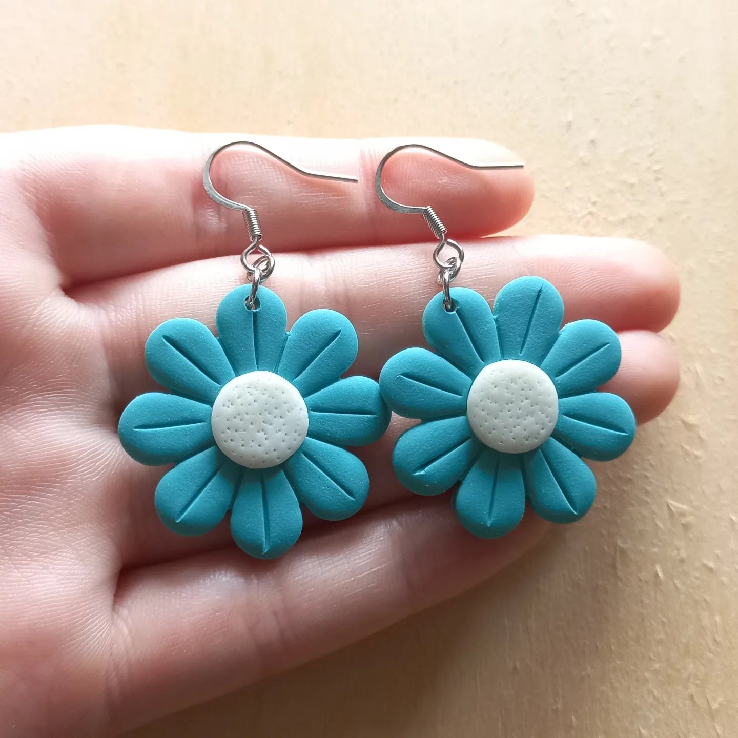 Blue Daisy Earrings