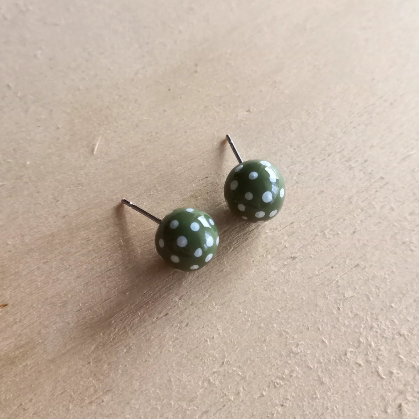Polkadot Olive Ball Studs