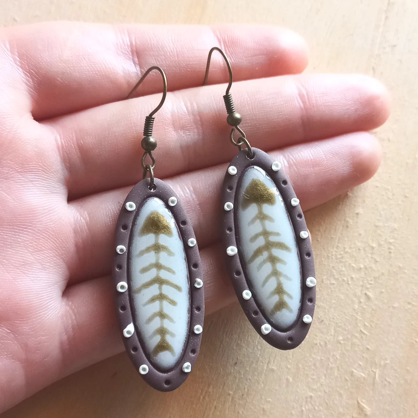 Fishbone Pendant earrings