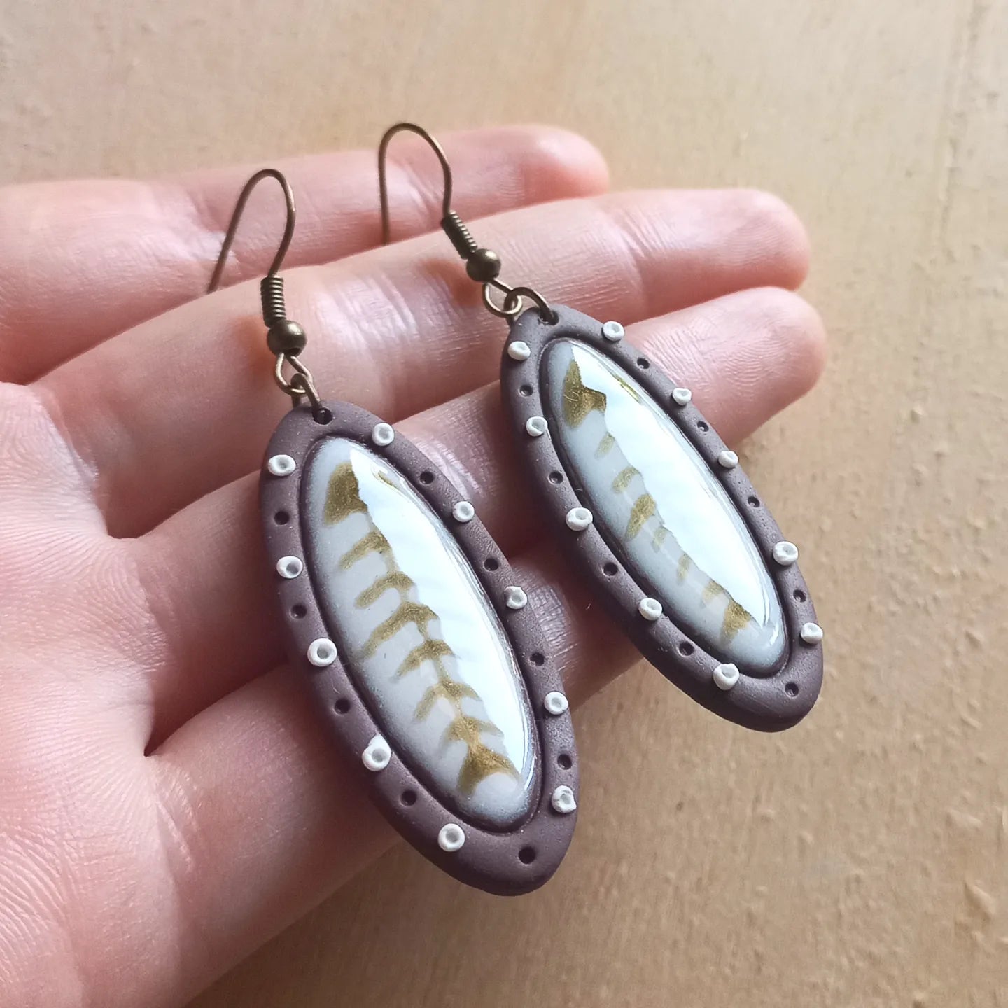 Fishbone Pendant earrings