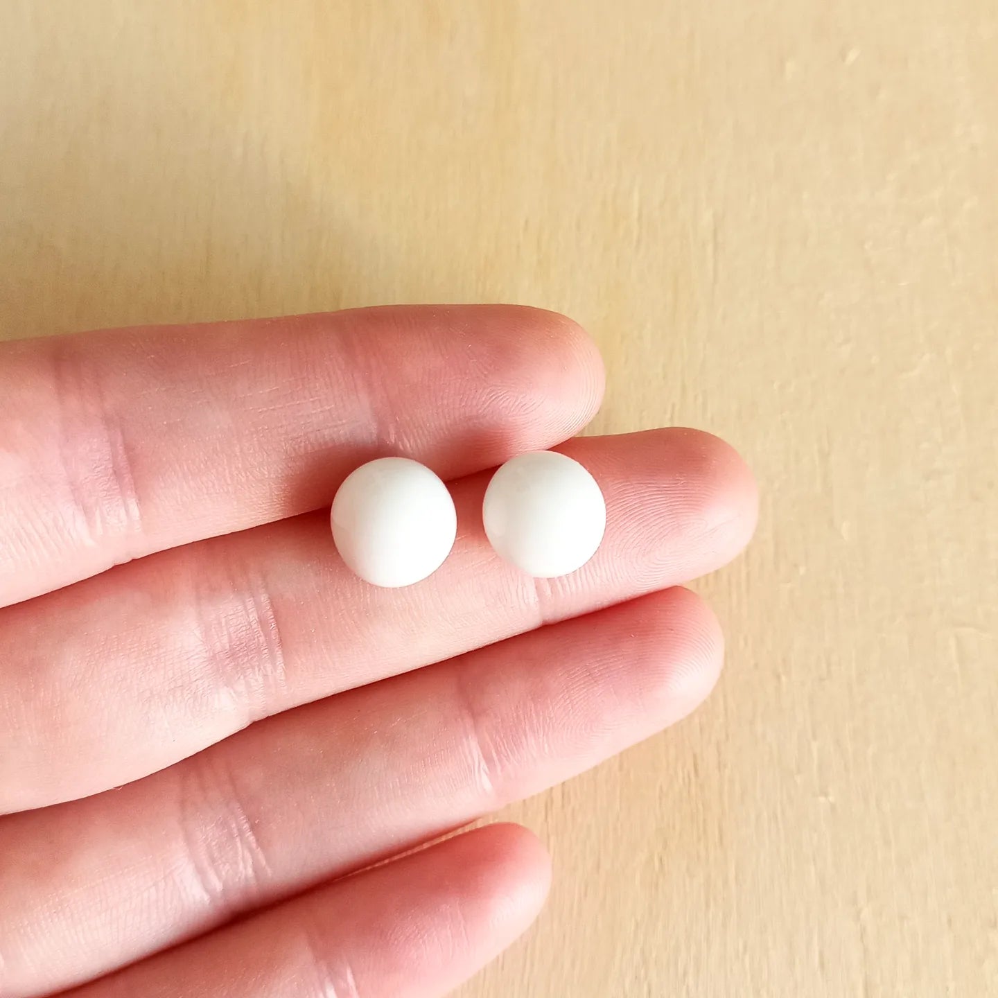 White Ball Studs