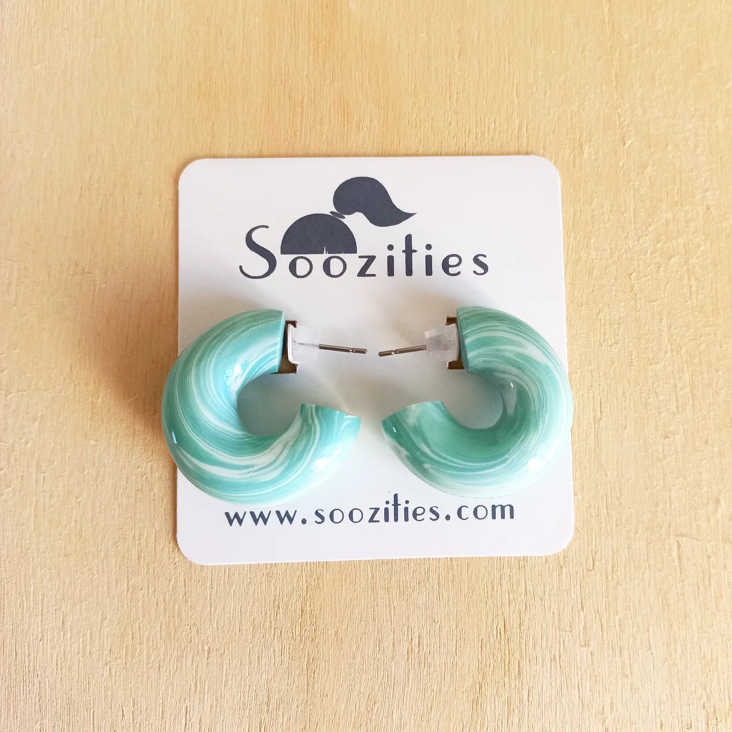 Mint Swirl Hoops