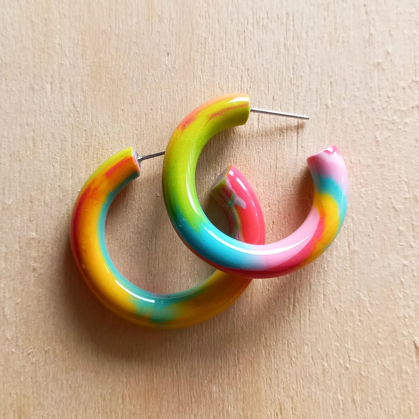 Colorful Hippie Hoops Large - Unique Item