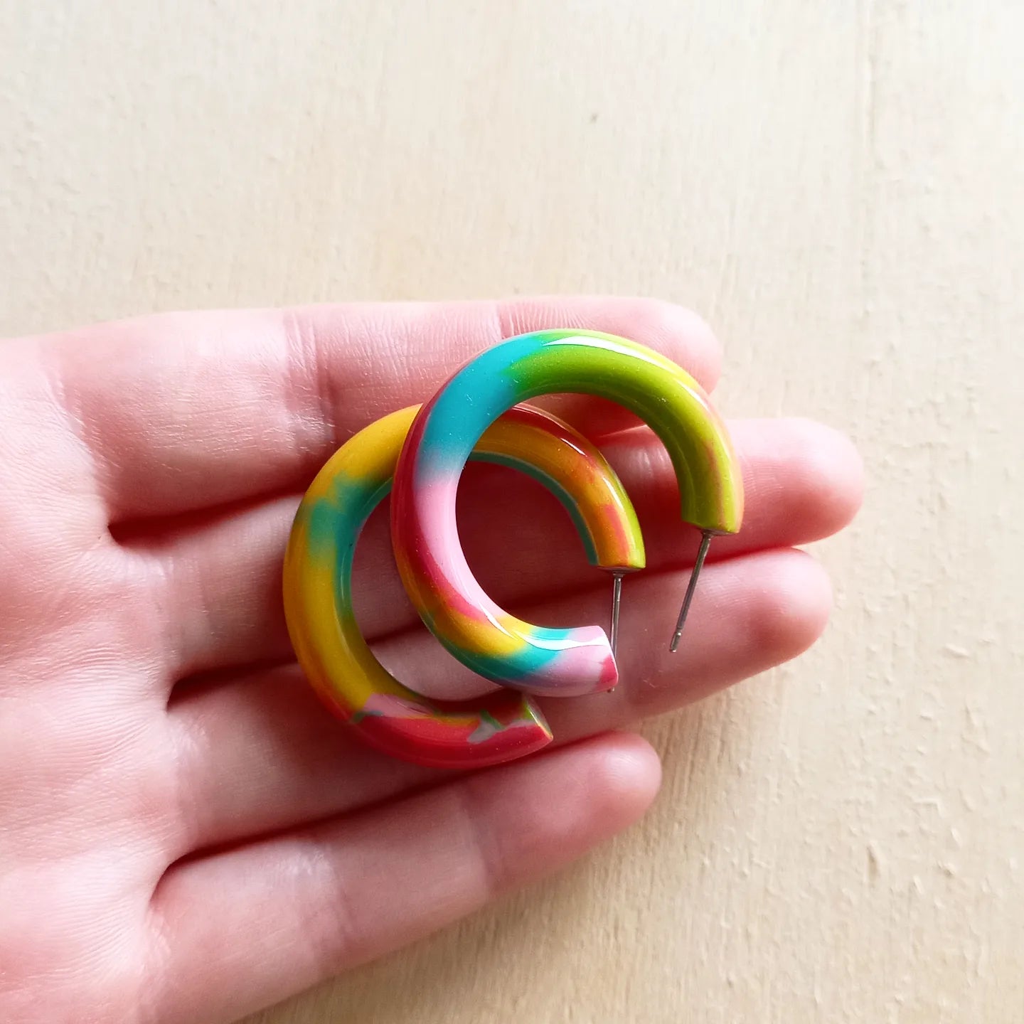 Colorful Hippie Hoops Large - Unique Item