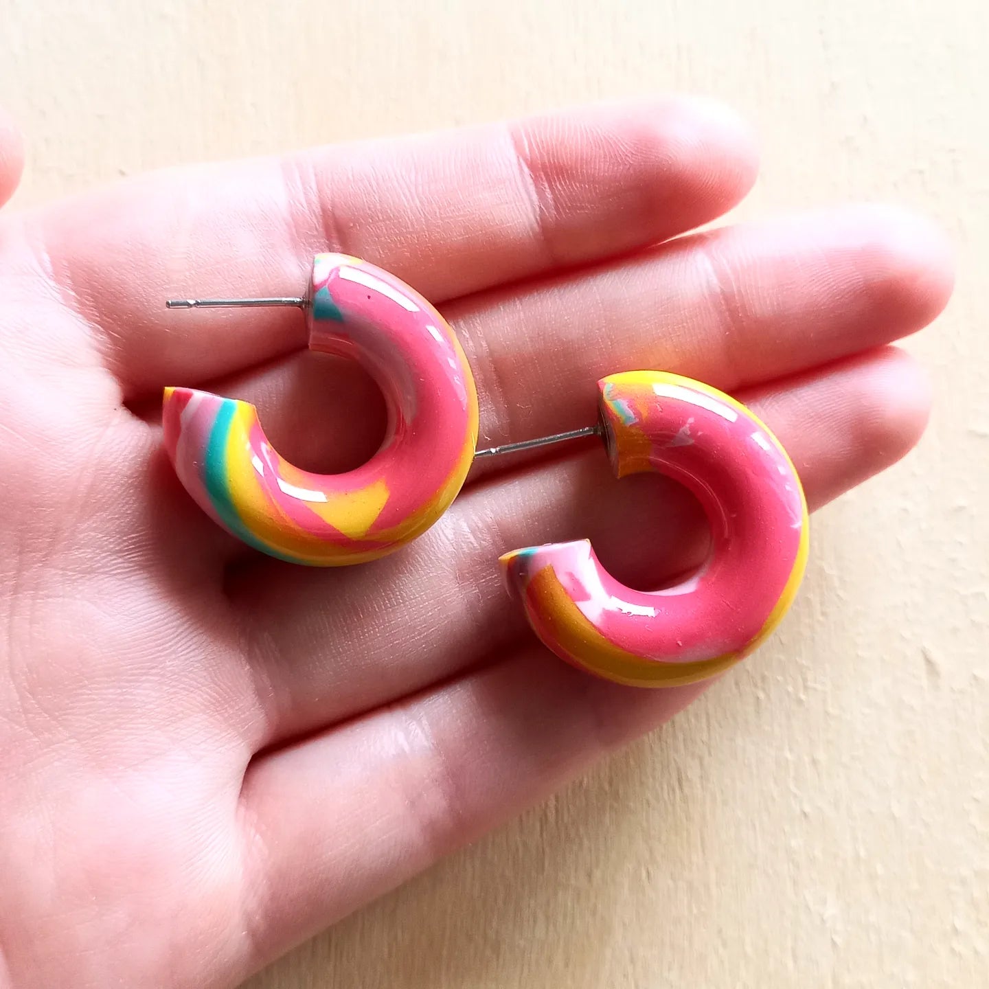 Colorful Hippie Hoops Medium - Unique Item