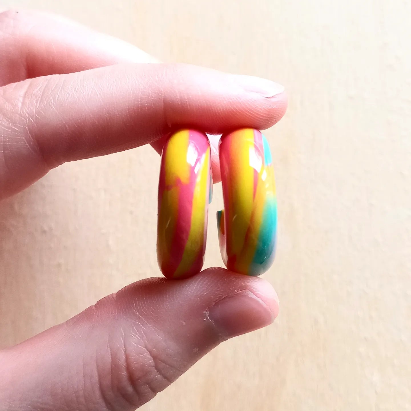 Colorful Hippie Hoops Medium - Unique Item