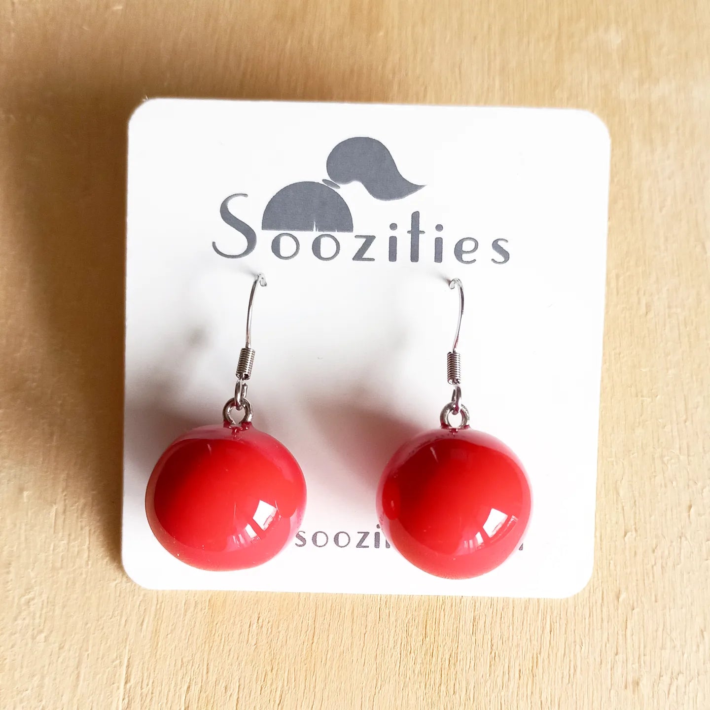Red Ball Earrings