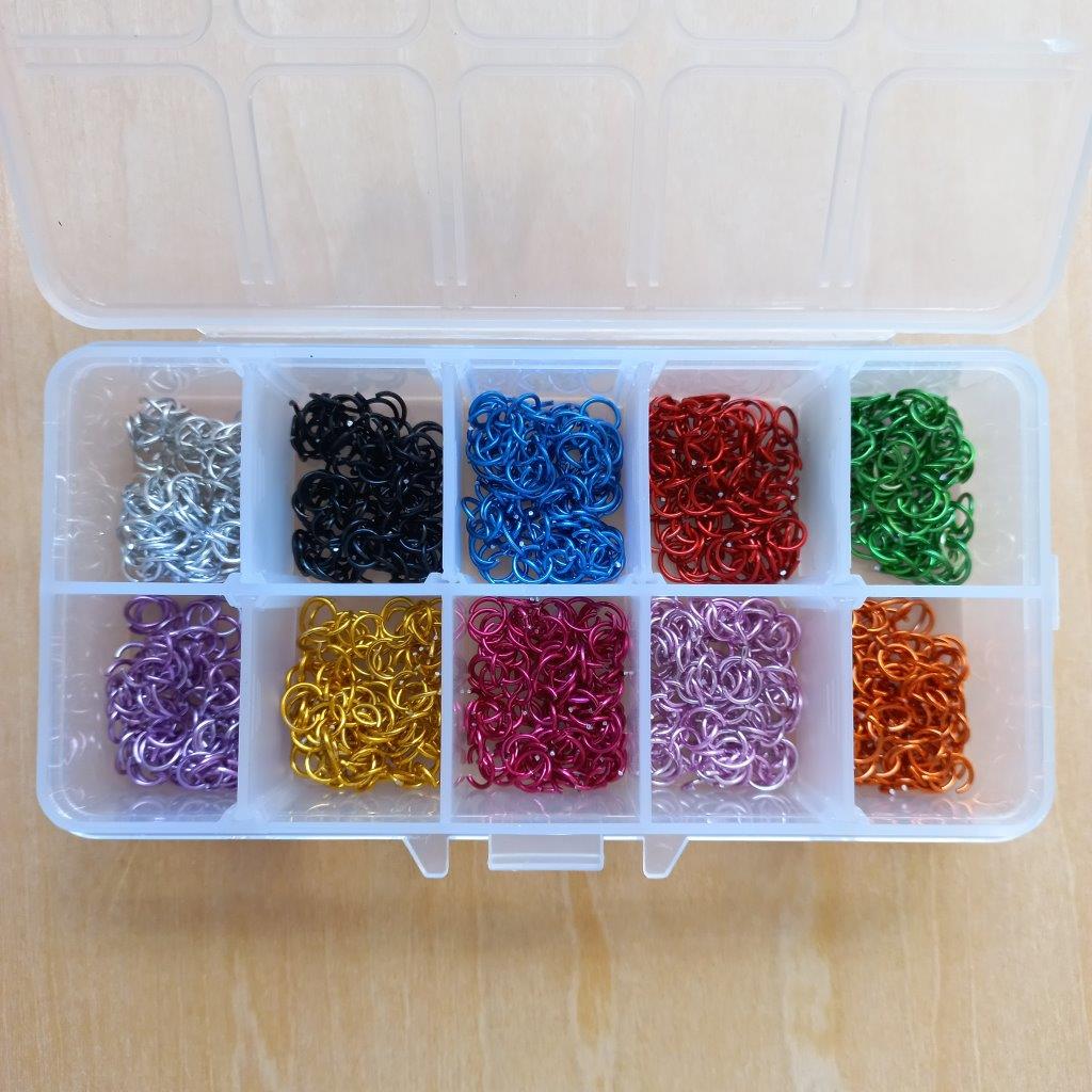 10 Colors 1000pcs Aluminum Jump Rings 6x0.8mm per container
