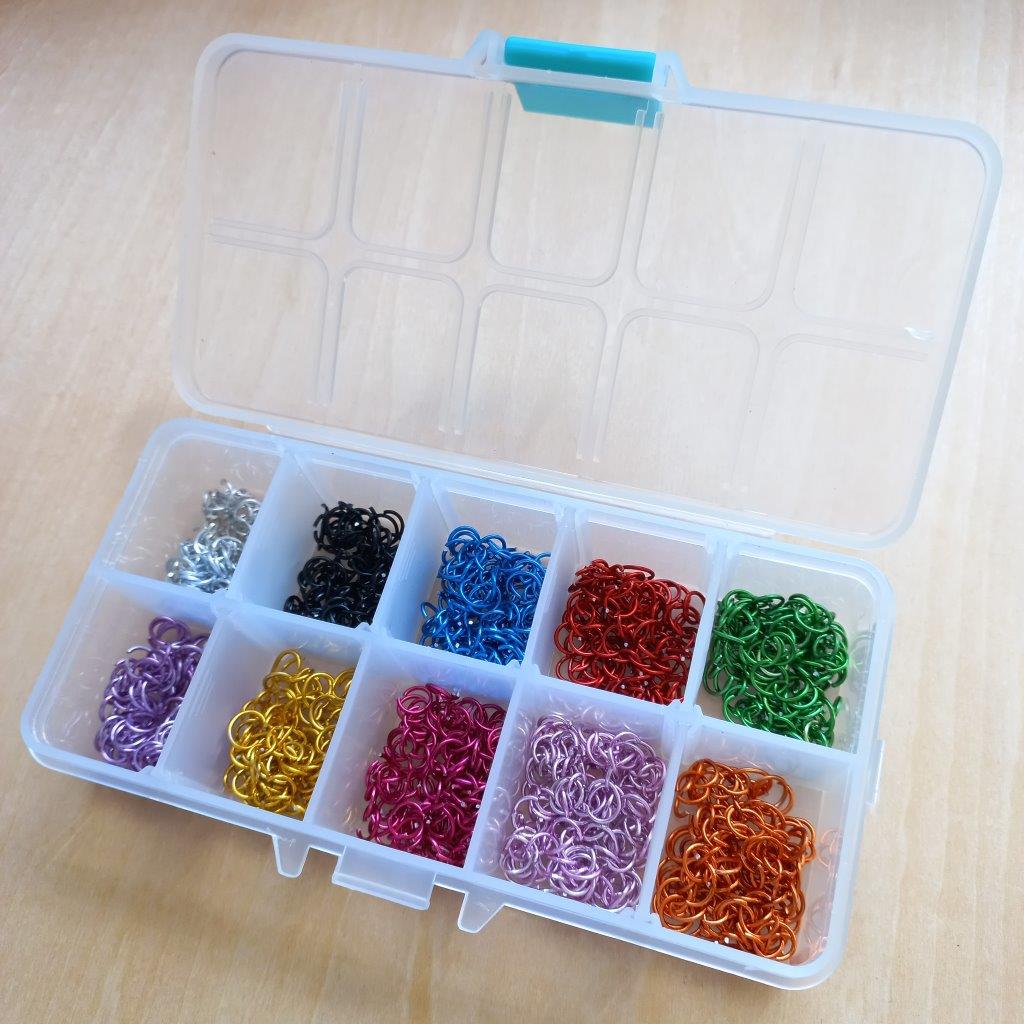 10 Colors 1000pcs Aluminum Jump Rings 6x0.8mm per container