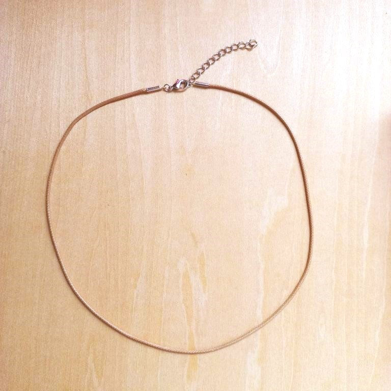 Cream Cotton Cord Necklace Platinum Clasp 44cm each