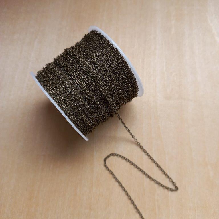 Antique Bronze Cable Chains 2.2x1.9x0.3mm per meter