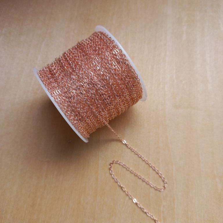 Rose Gold Cable Chains 2.2x1.9x0.3mm per meter