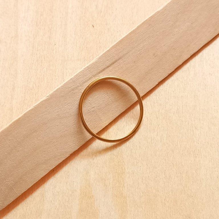 Golden Plain Band Ring 1mm US Size 7