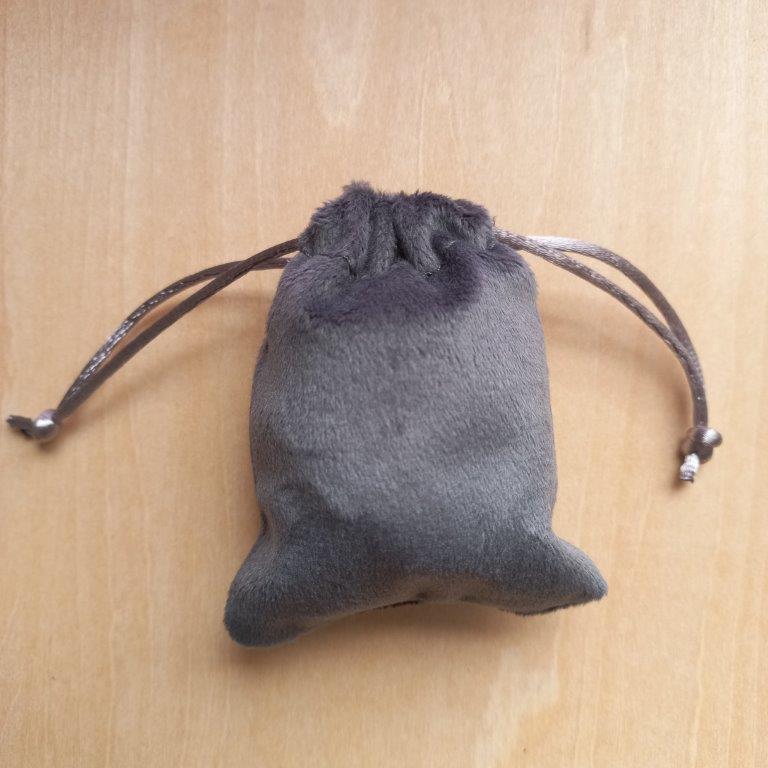 Velvet Drawstring Pouch Dark Gray 9.5x7x0.5cm