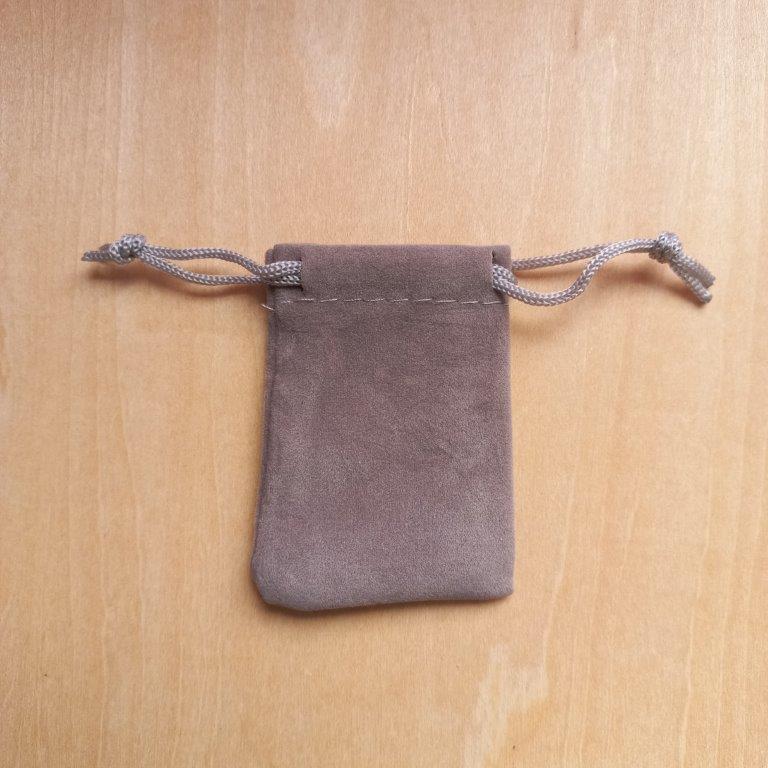 Velvet Drawstring Pouch Gray 7x5cm