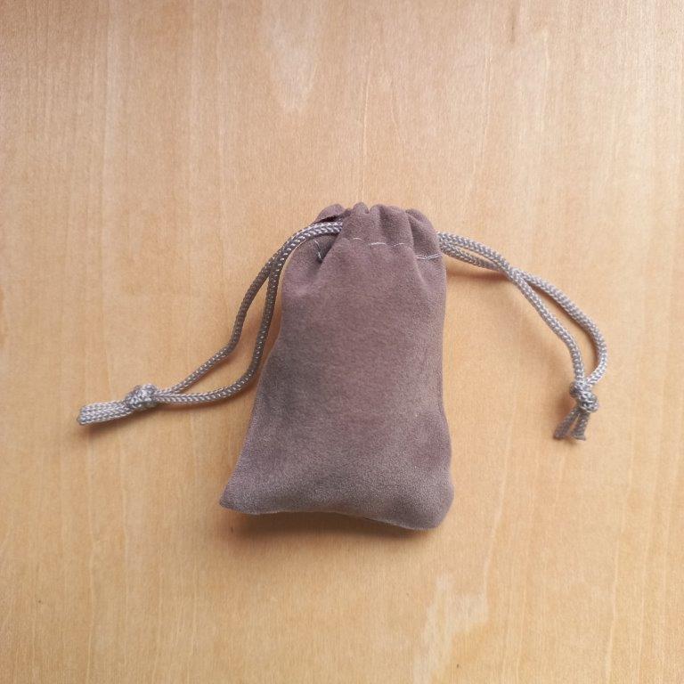 Velvet Drawstring Pouch Gray 7x5cm