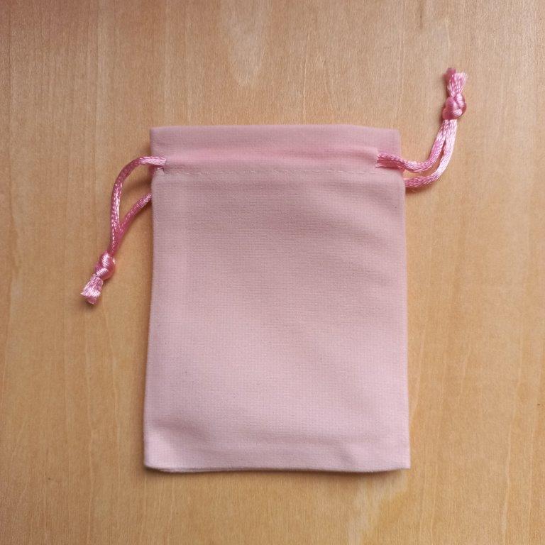 Velvet Drawstring Pouch Pink 9x7cm