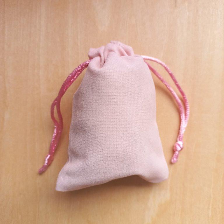 Velvet Drawstring Pouch Pink 9x7cm