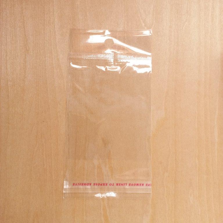 Self-Adhesive Cellophane Bags with Hang Hole 14x7cm each