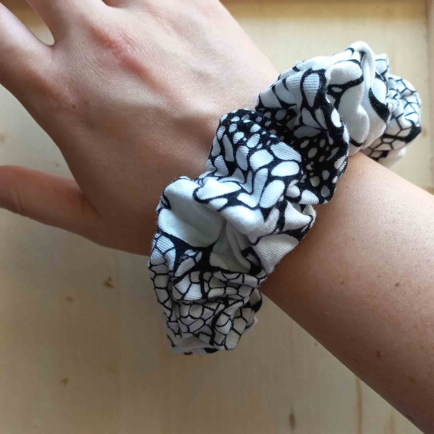 Abstract White Super Scrunchie