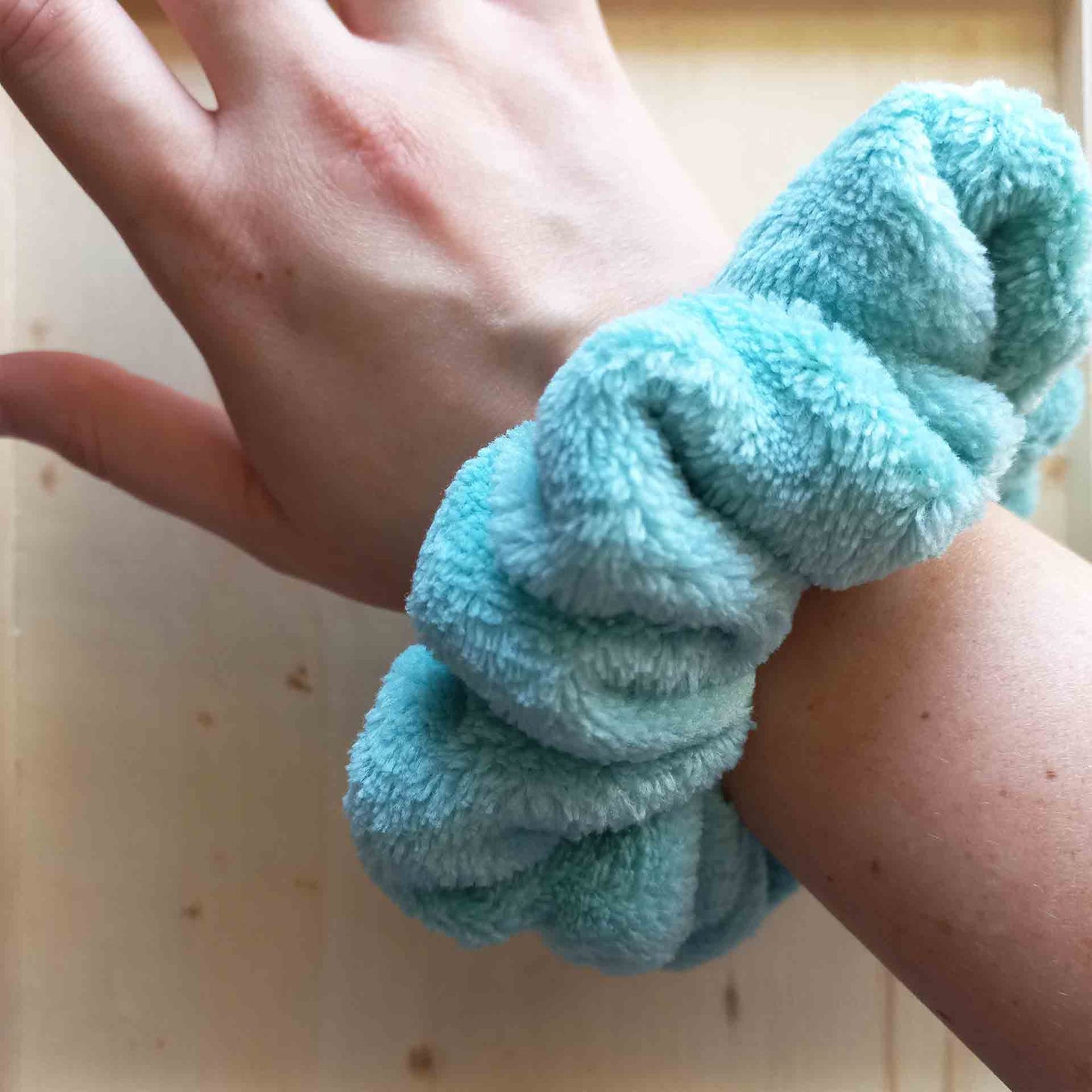 Mega Fluffy Blue Scrunchie