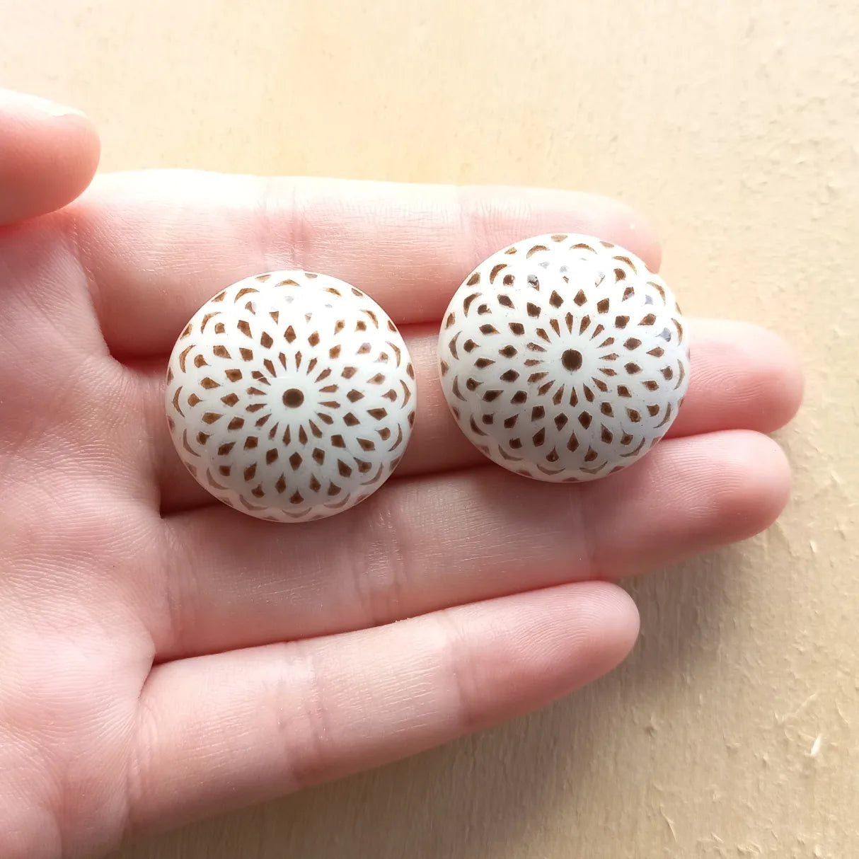 Large Mandala Sphere Studs