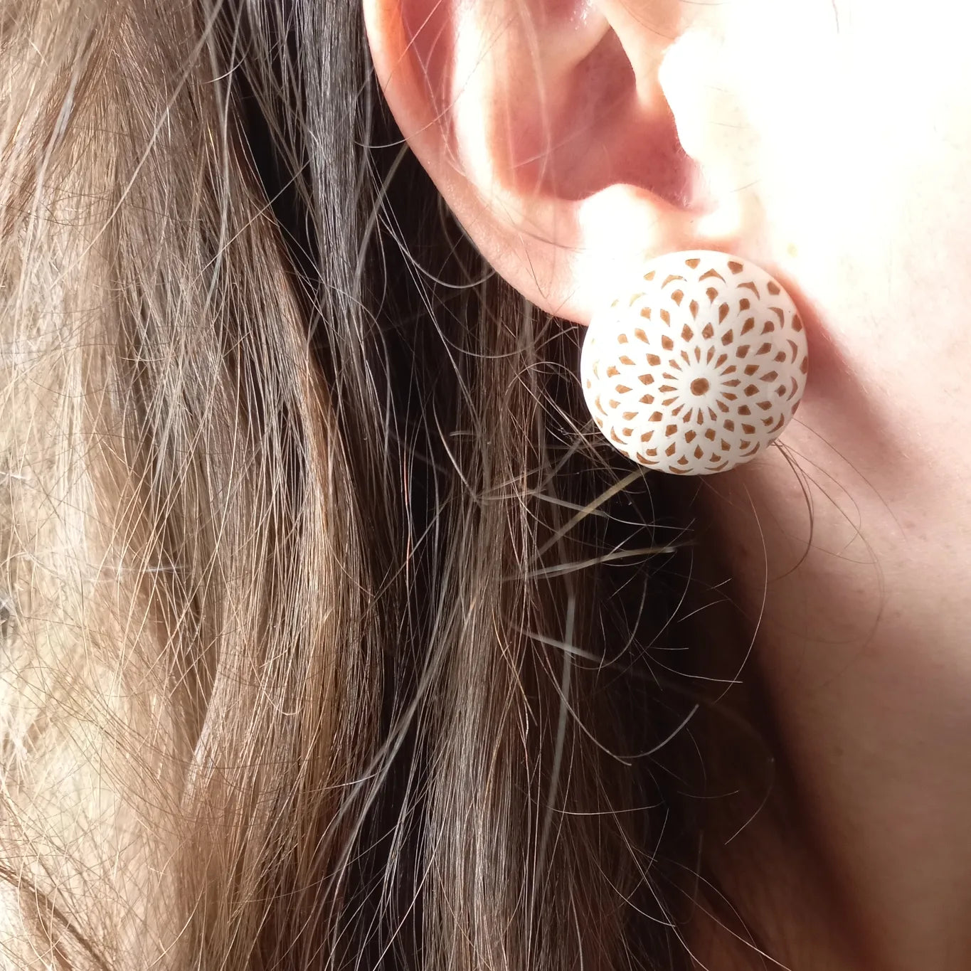 Large Mandala Sphere Studs