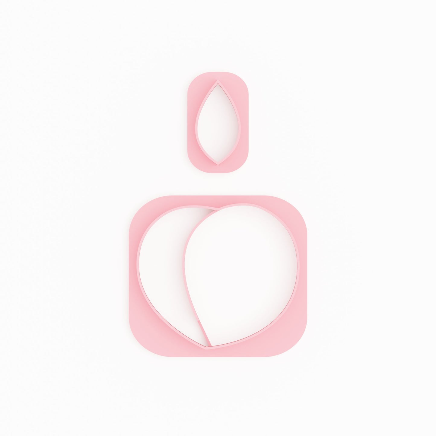 Peach with leaf polymer clay cutters