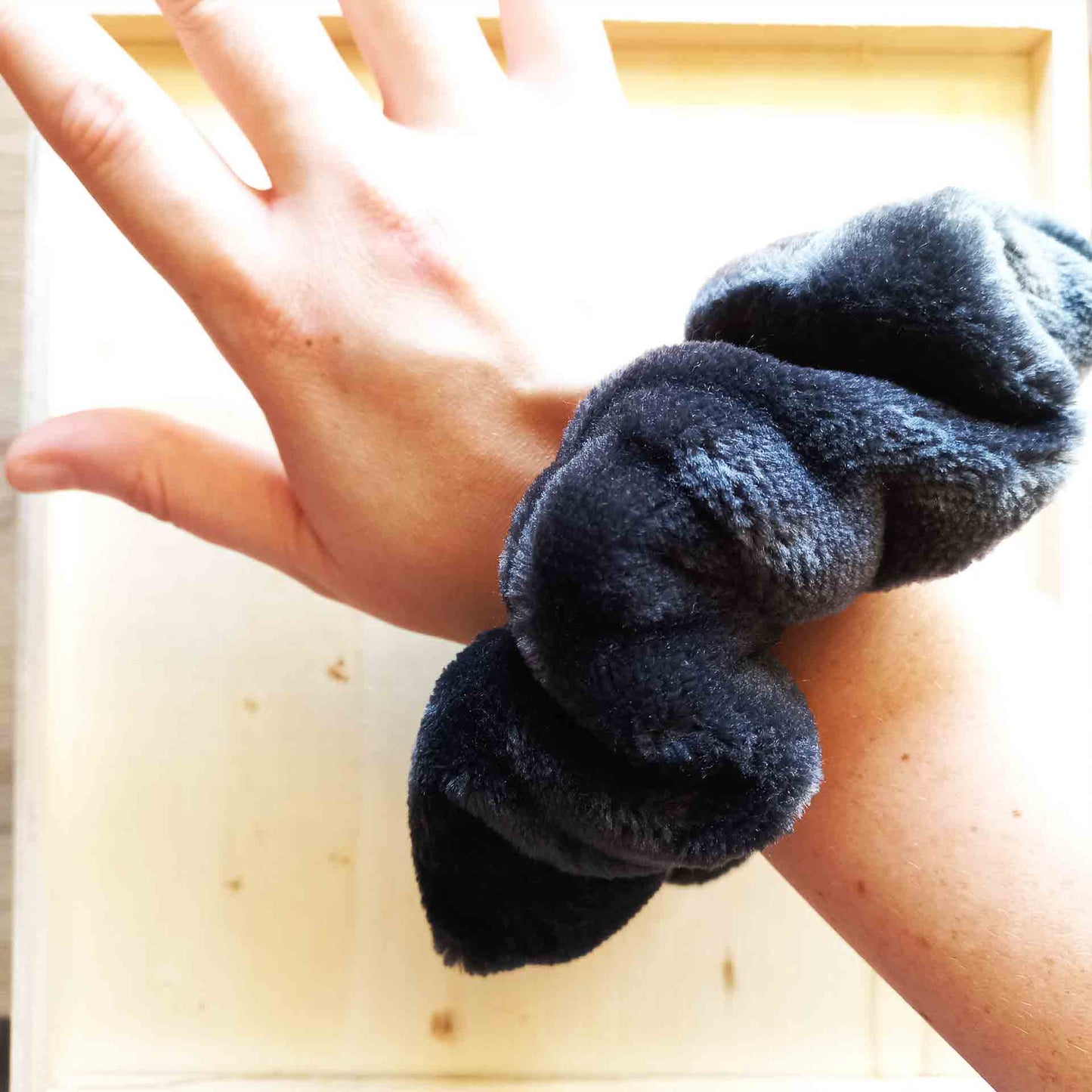 Mega Fluffy Black Scrunchie