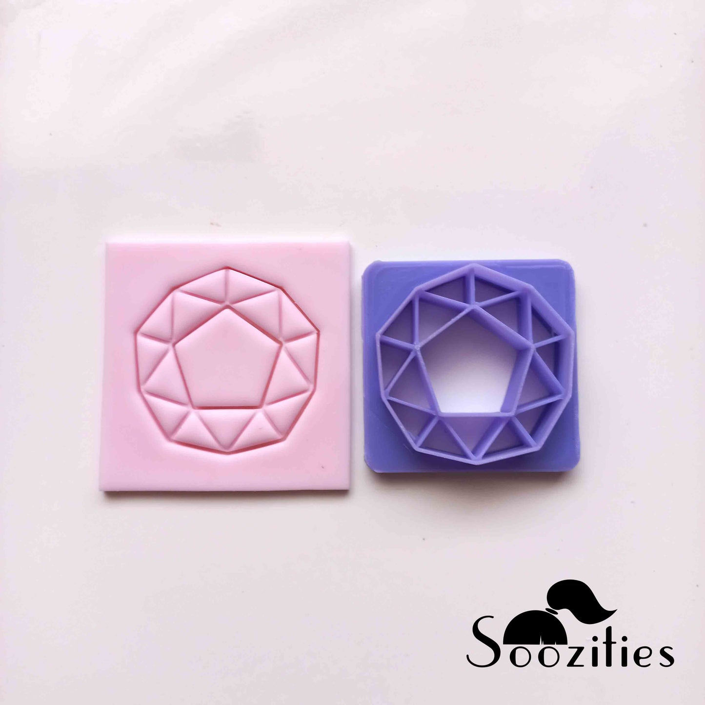 Geometric Pentagon polymer clay cutters