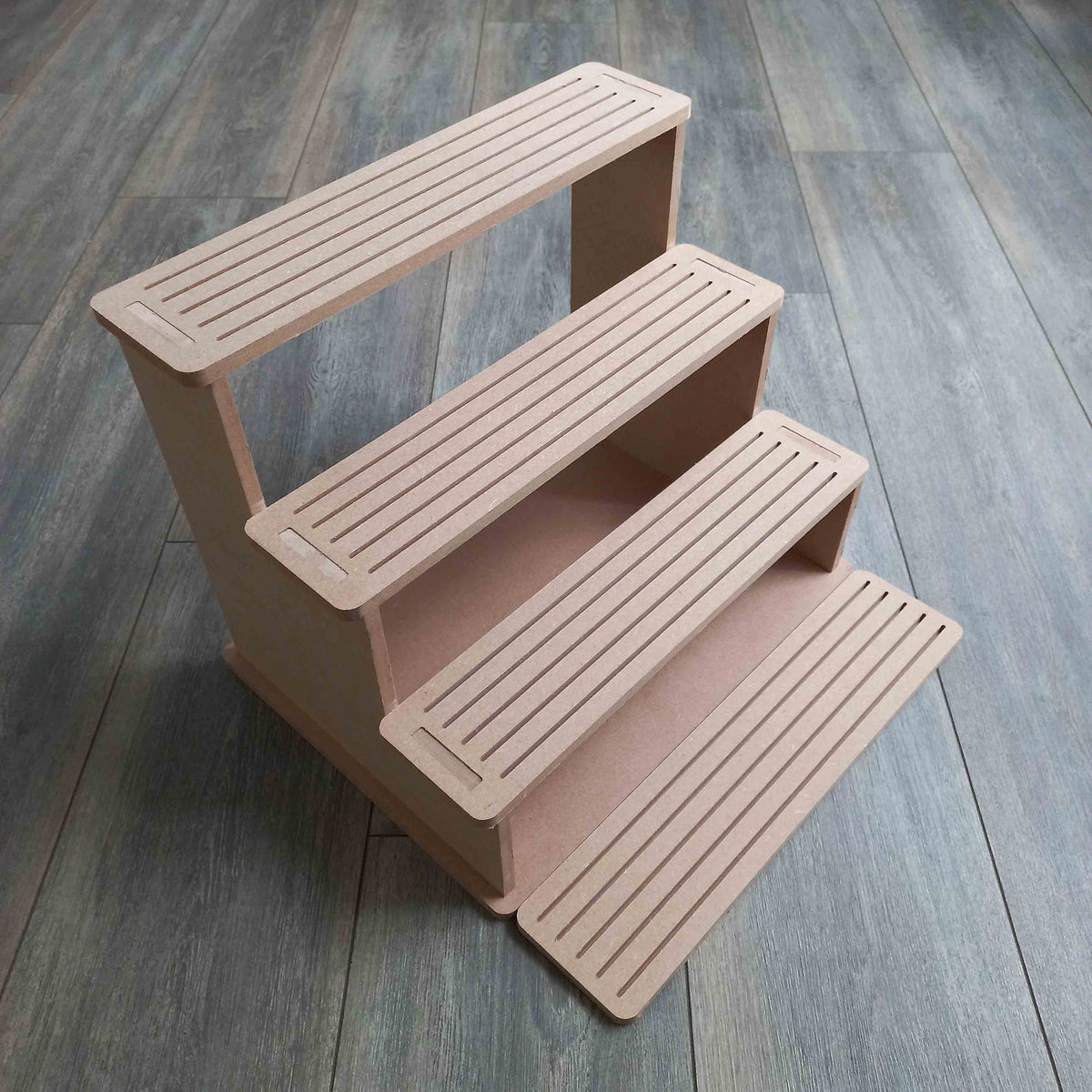 4 Tier Display Shelf with card slots