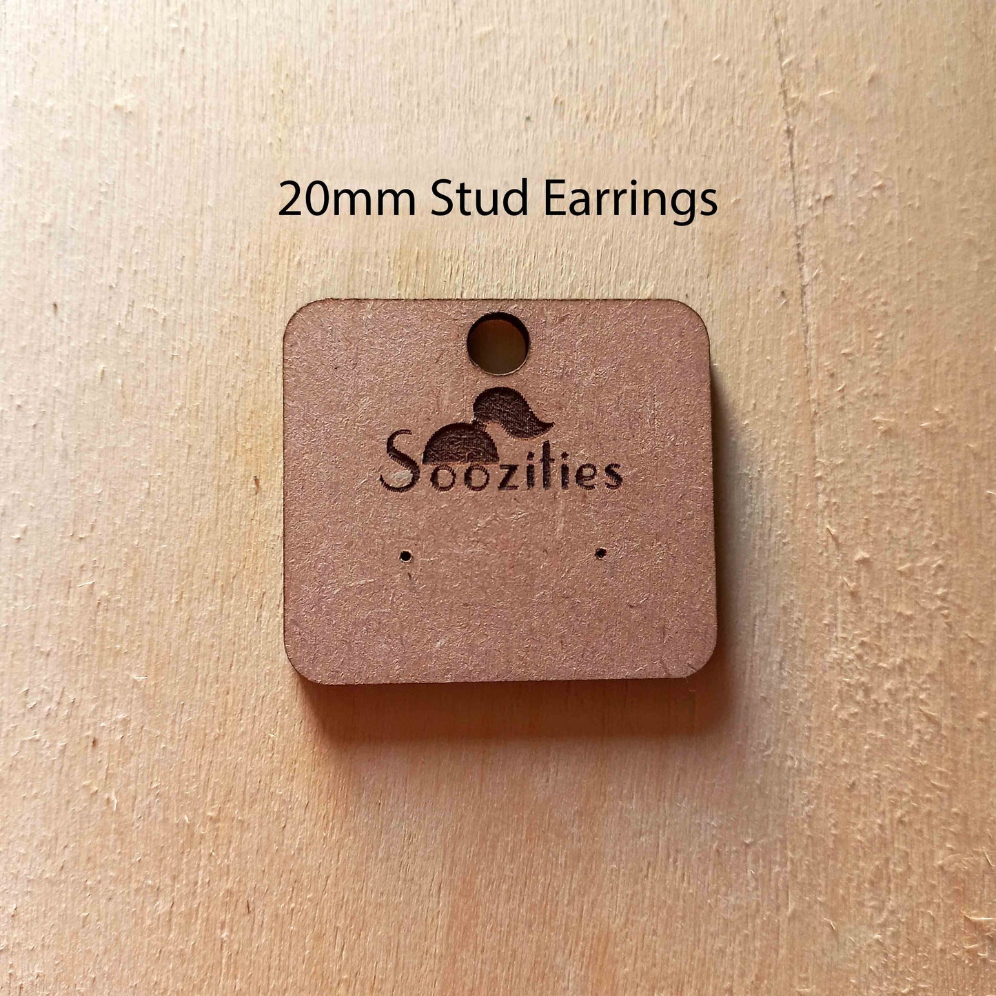 Engraved Earring Cards for 20mm Stud Earrings 10 pieces