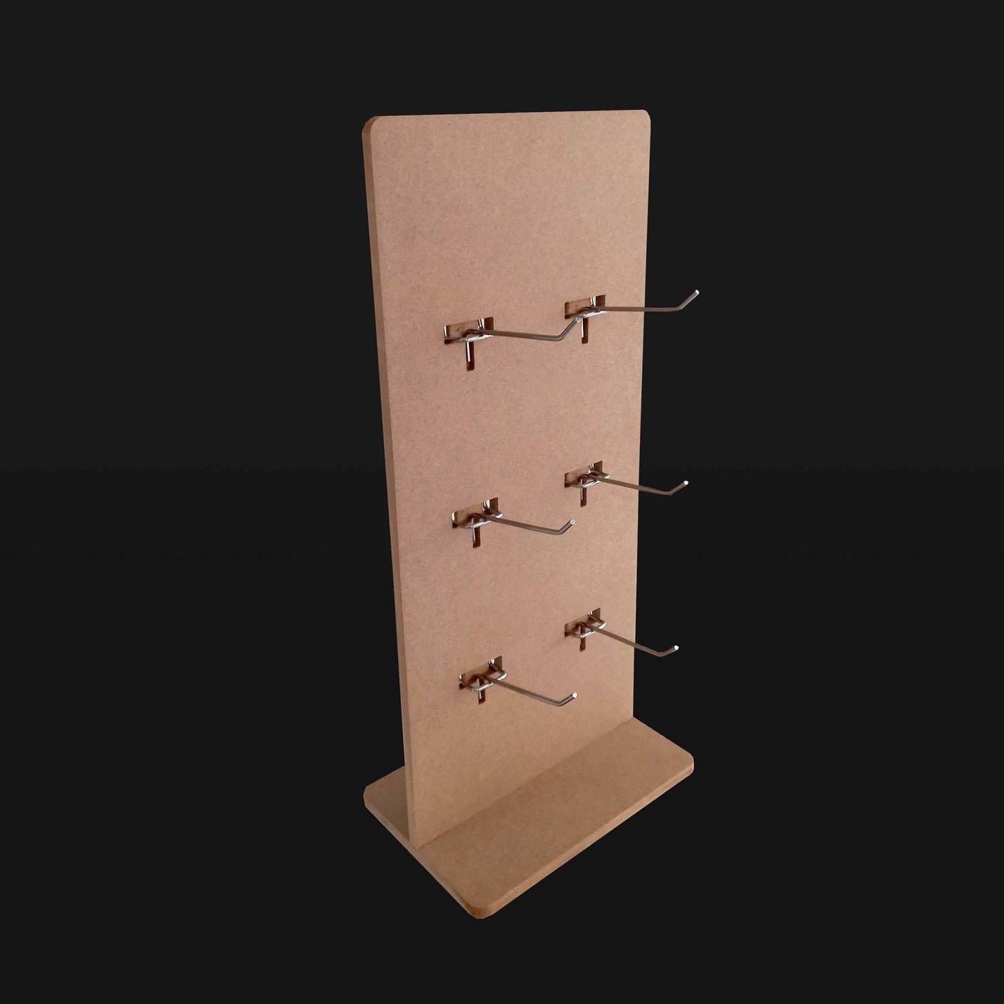 Rectangle Pegboard with 6 Long Hooks and Logo