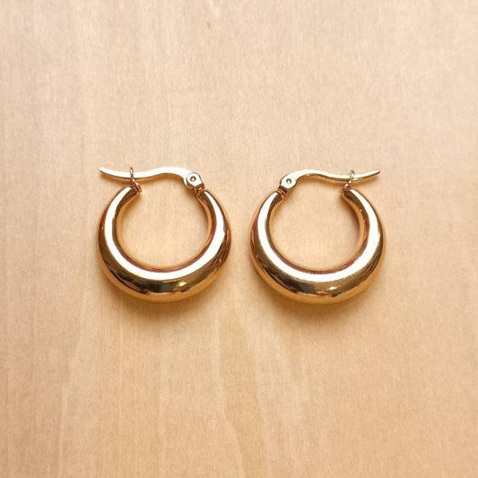 Golden Hoop Earrings 24x23x7mm