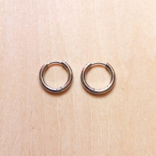 Stainless Steel Huggie Hoop Earrings 2.5x17mm