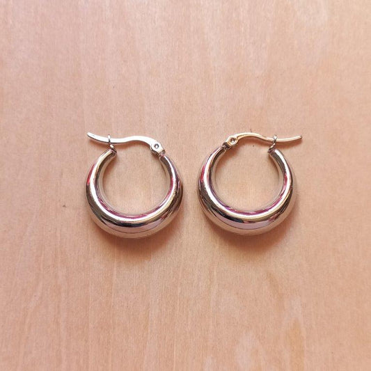 Stainless Steel Hoop Earrings 24x23x7mm