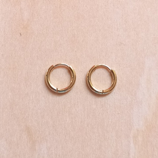 14K Gold Plated Hoop Earrings 11x1.5mm