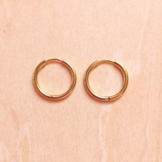 18K Gold Plated Hoop Earrings  17x2mm